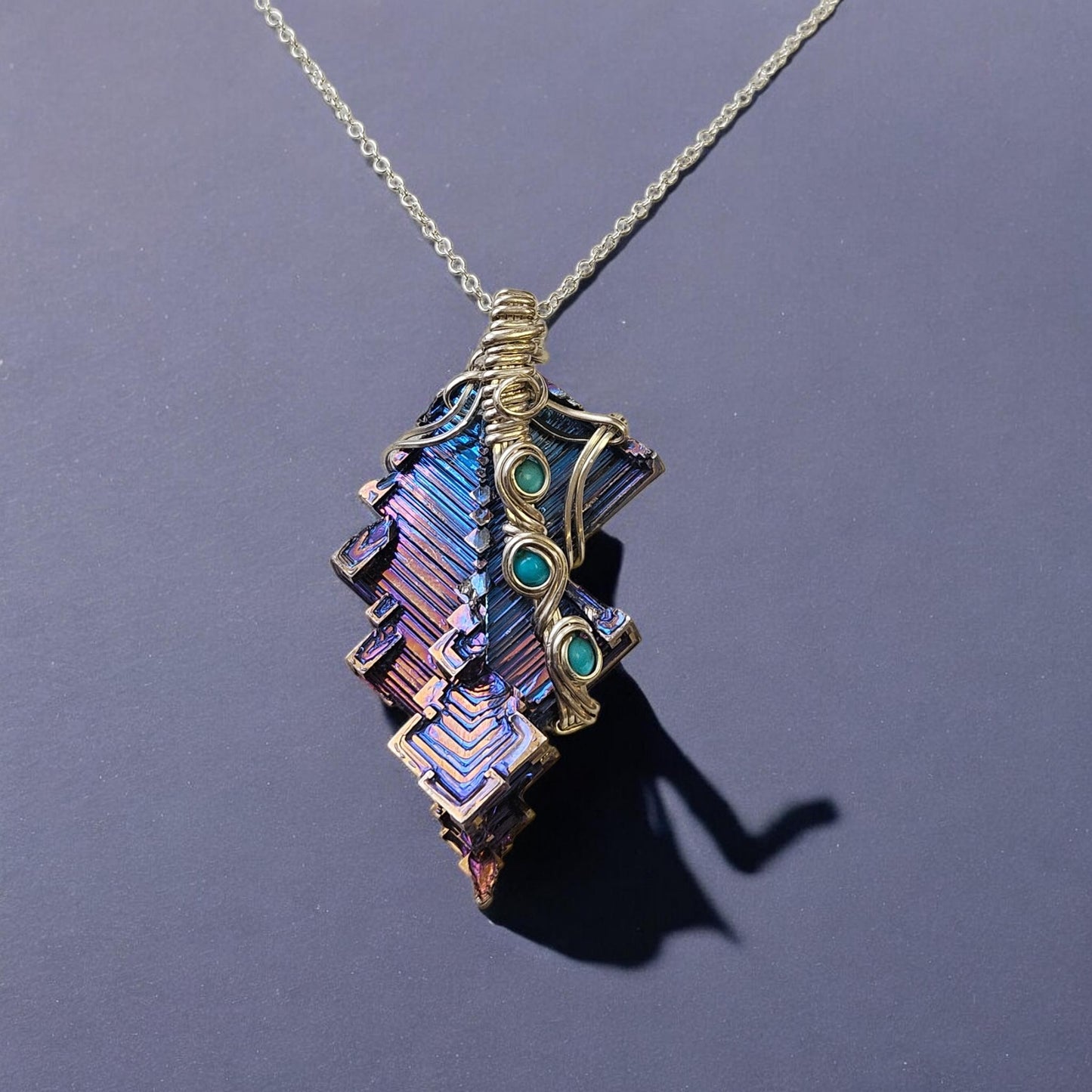 Bismuth in Sterling and Turquoise Accents