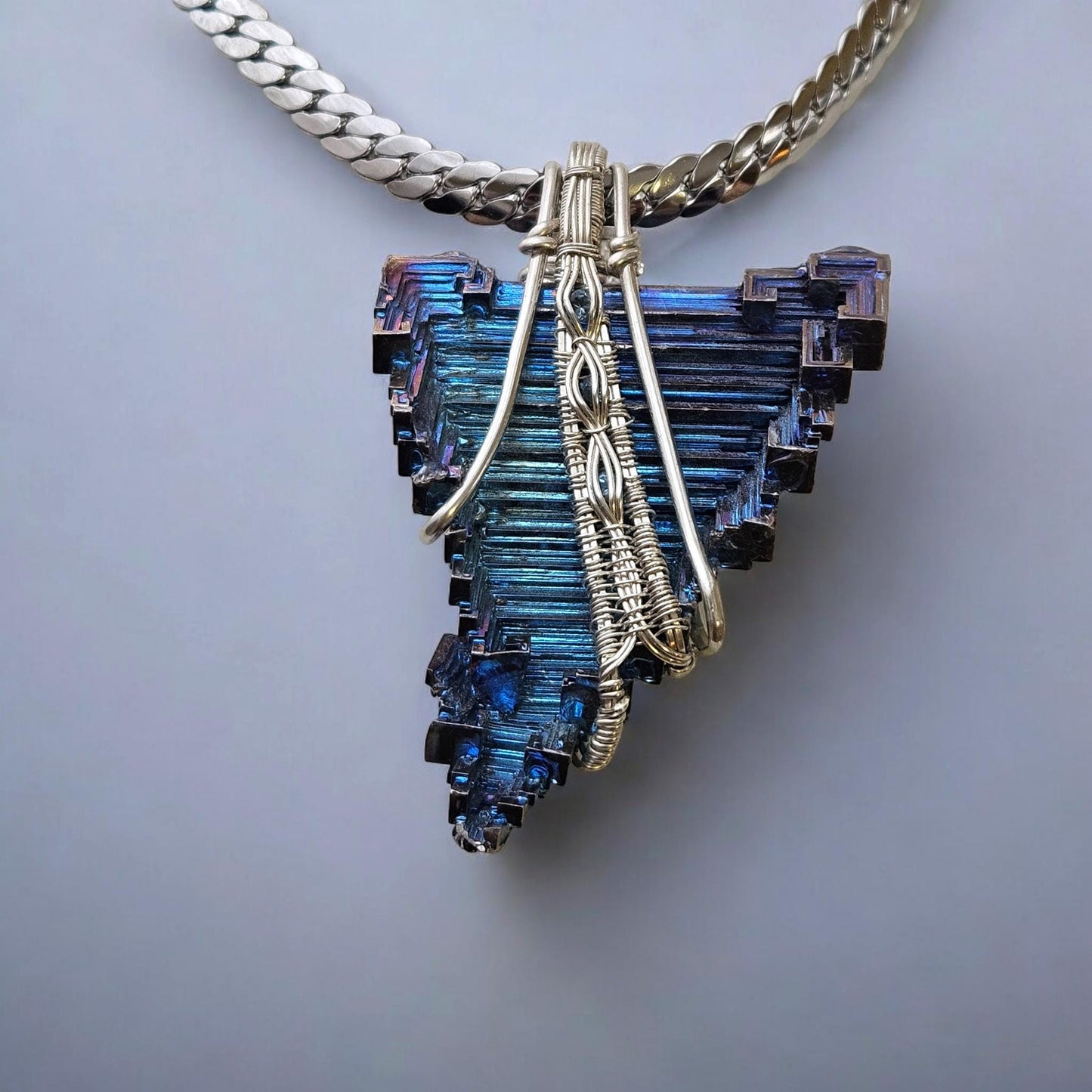 Large Sterling Bismuth Pendant with London Topez Accents