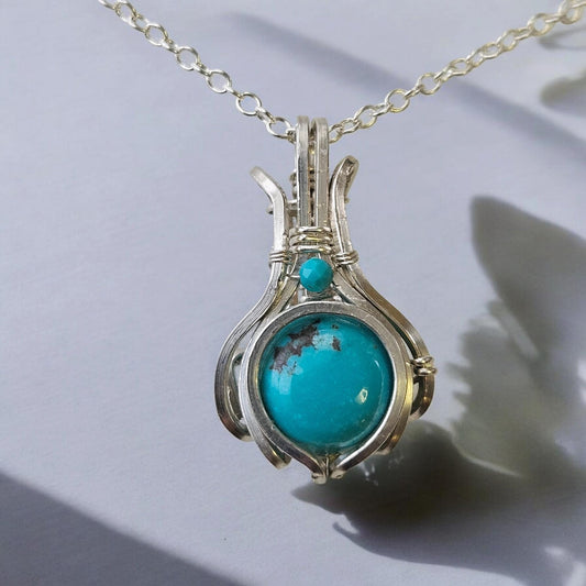 Sterling Turquoise Mini Pendant