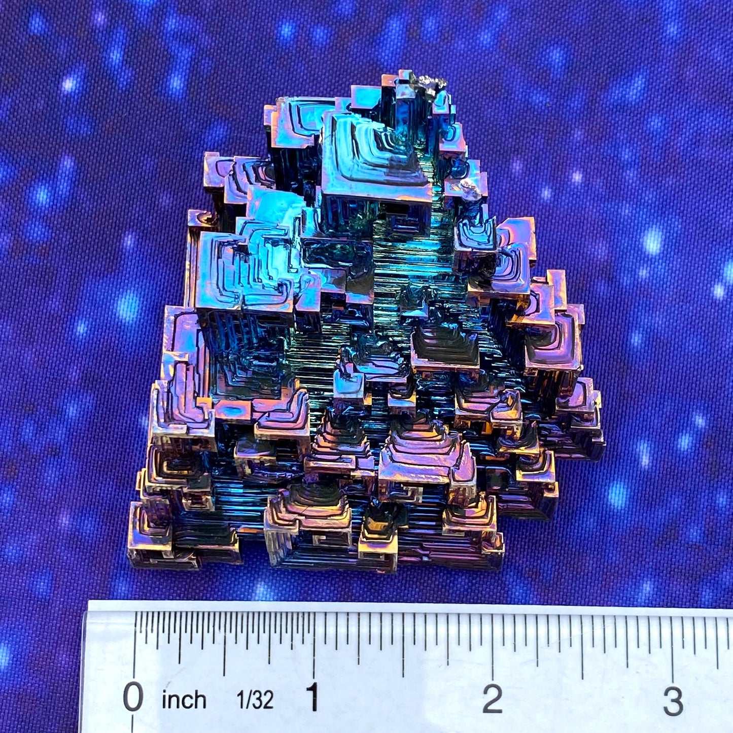 7.9 Ounce / 223 Gram Blue Bismuth Crystal - B54