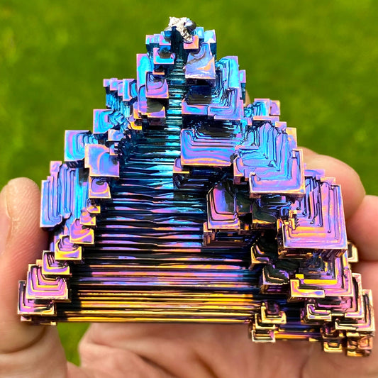 7.8 Ounce / 220 Gram Blue Bismuth Crystal - B58